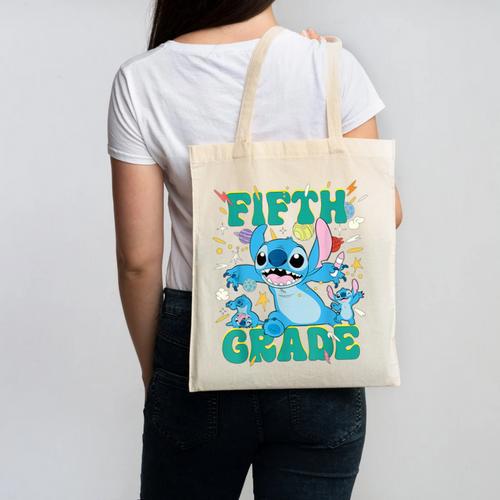 Disney Stitch Fifth Grade Back To School 1st Day Of School Canvas Tote Bag - Savourry