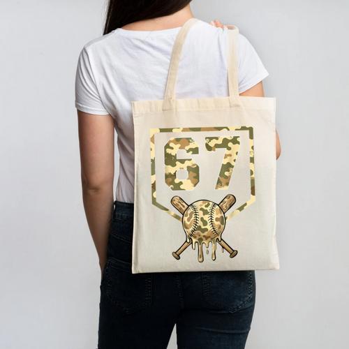 Dripping Camo 67 Baseball Ice Cream Drip 6-7 Six Seven Boy Canvas Tote Bag - Sportilla