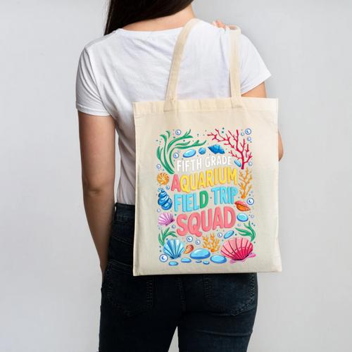 Fifth Grade Aquarium Trip Squad Matching Back To School Canvas Tote Bag - Savourry