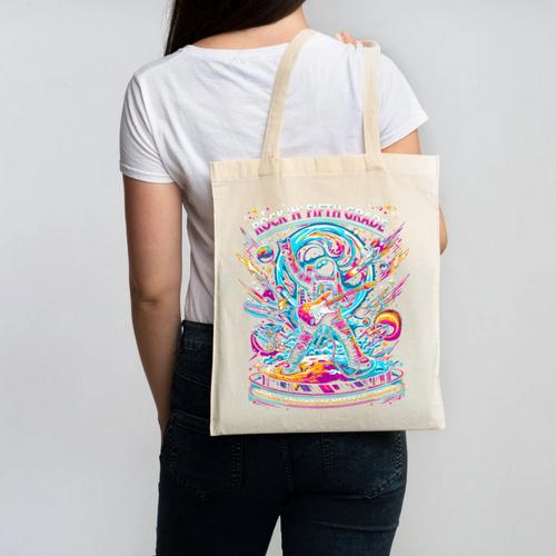 Fifth Grade Back To School Space Rocket Astronaut Canvas Tote Bag - Savourry