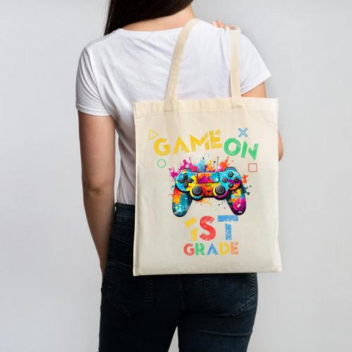 Game On 1st Grade Boys Kids Back To School Canvas Tote Bag - Savourry