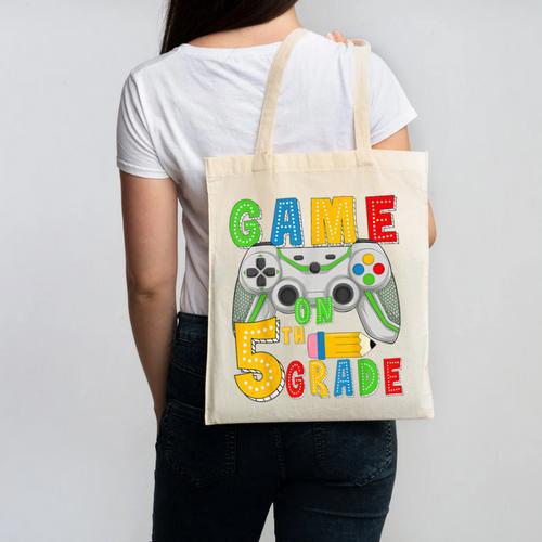 Game On Fifth Grade Back To School Gamer 5th Grade Boys Kids Canvas Tote Bag - Savourry