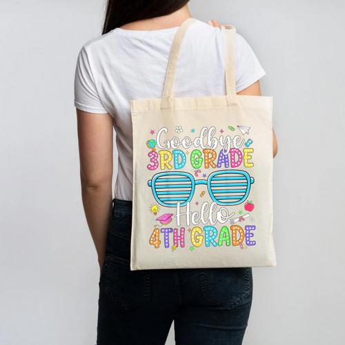 Goodbye 3rd Grade Hello 4th Grade Graduation Back To School Canvas Tote Bag - Savourry