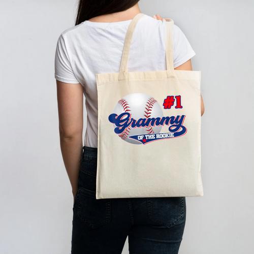 Grammy Rookie Of Year 1st Birthday Baseball Theme Matching Canvas Tote Bag - Sportilla