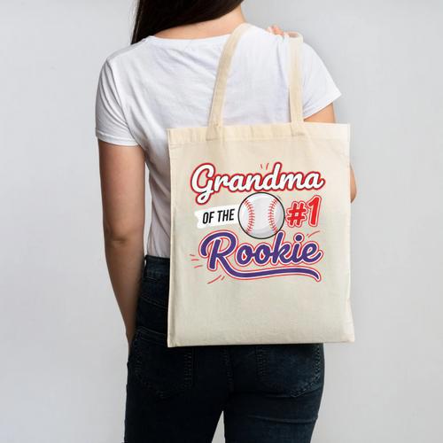 Grandparent Grandma Of The 1 Rookie Baseball Canvas Tote Bag - Sportilla
