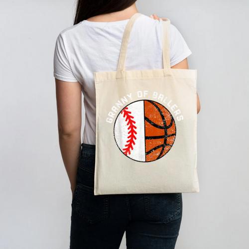 Granny Of Ballers Baseball Basketball Grandma Granny Canvas Tote Bag - Sportilla