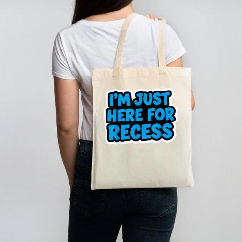 I'm Just Here For Recess Back To School Boys First Day Canvas Tote Bag - Savourry
