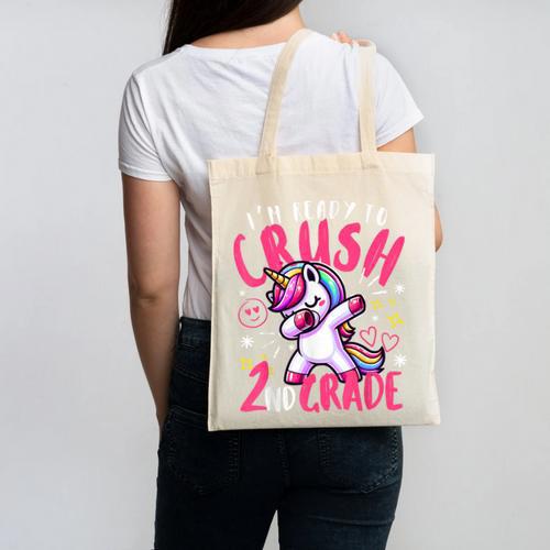 I'm Ready To Crush 2nd Grade Dabbing Unicorn Back To School Canvas Tote Bag - Savourry
