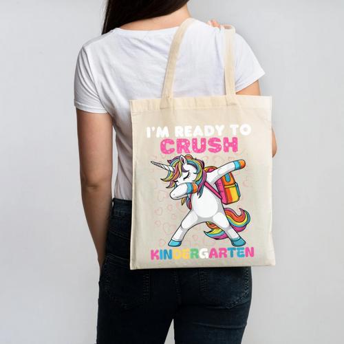 I'm Ready To Crush Kindergarten Unicorn Back To School Canvas Tote Bag - Savourry