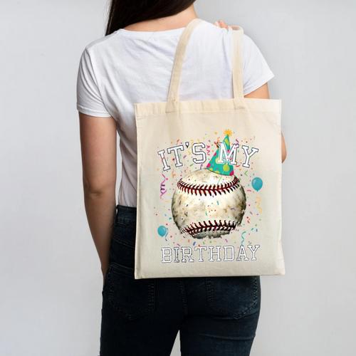 Its My Birthday Vintage Baseball Celebration For Men Kids Canvas Tote Bag - Sportilla