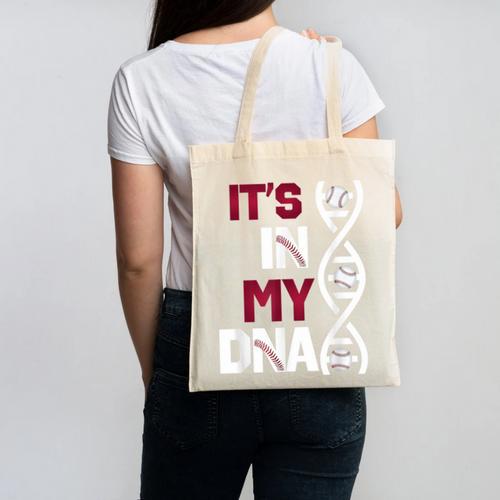 ITS In My DNA Baseball Sport Player Saying Canvas Tote Bag - Sportilla