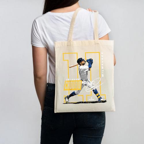 Jackson Chourio Milwaukee MLB Baseball Player MLBJCH202M Canvas Tote Bag - Sportilla