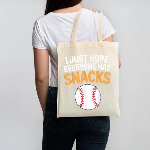 I Just Hope Everyone Has Snacks Baseball Game Day Fan Canvas Tote Bag - Sportilla