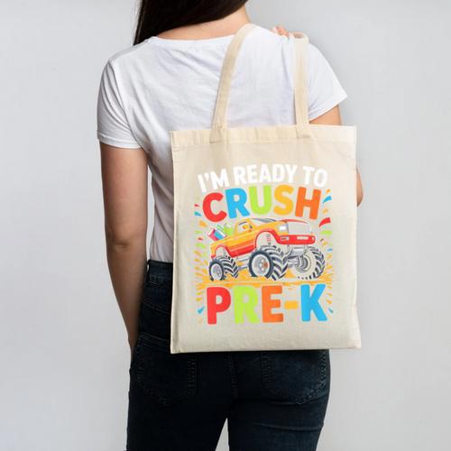 Kids I'm Ready To Crush Pre-K Shirt Back To School PreK Boy Canvas Tote Bag - Savourry