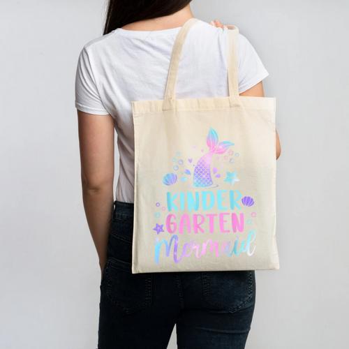 Kindergarten Mermaid Back To School Girls First Day Kinder Canvas Tote Bag - Savourry