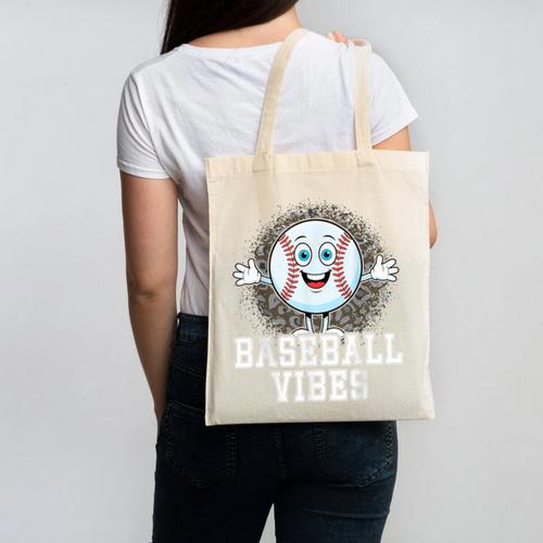 Leopard Baseball Vibes Game Day Softball Life Mom Canvas Tote Bag - Sportilla