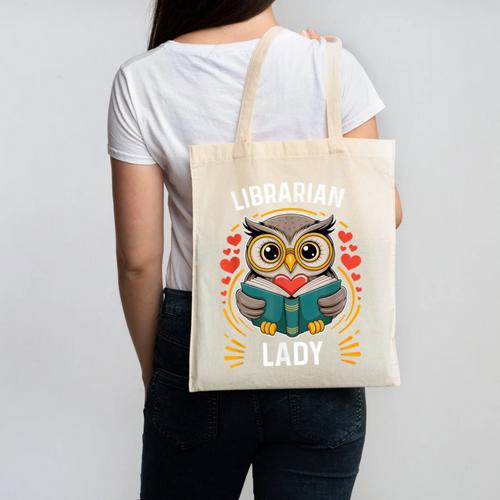 Librarian Lady Library Cute Owl Back To School Women Girls Canvas Tote Bag - Savourry