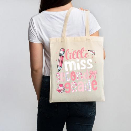 Little Miss Second Grade Back To School 2nd Grader Student Canvas Tote Bag - Savourry