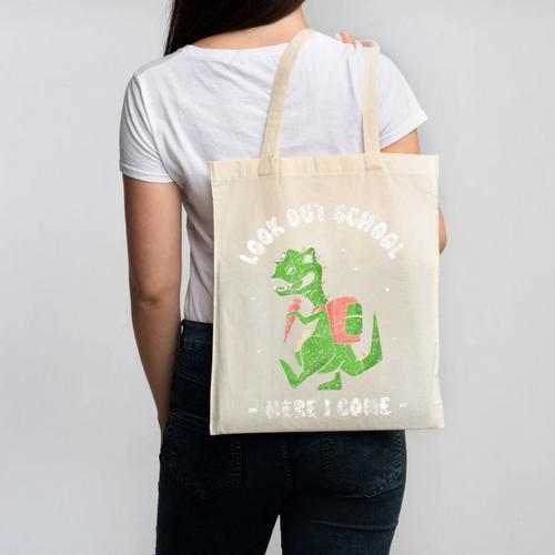 Look Out School Here I Come Grade Kids Pupil Back To School Canvas Tote Bag - Savourry