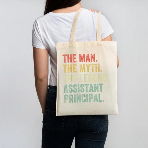 Man Myth The Legend Assistant Principal Dad Back To School Canvas Tote Bag - Savourry