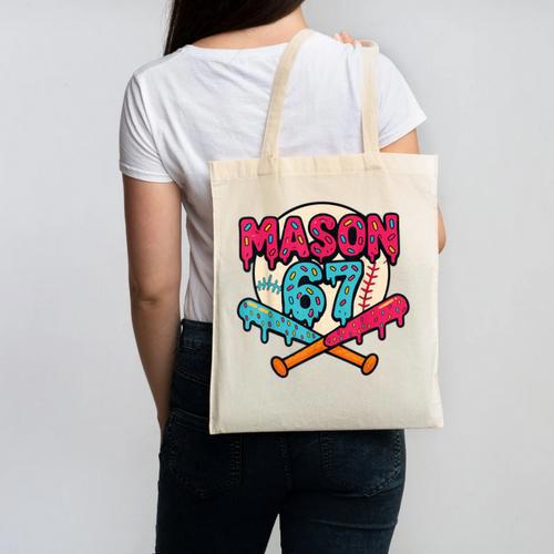 Mason 67 Ice Cream Drip Baseball Meme Graphics Canvas Tote Bag - Sportilla