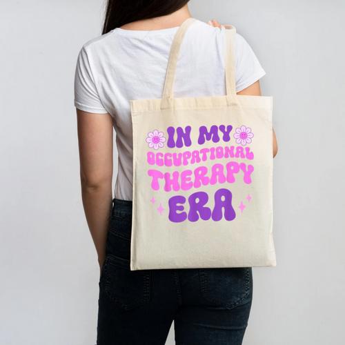 In My Occupational Therapy Era Groovy OT Back To School Canvas Tote Bag - Savourry