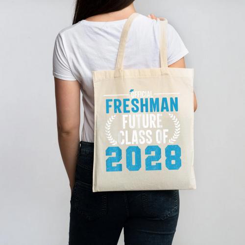 Official Freshman Future Class Of 2028 Back To School Canvas Tote Bag - Savourry