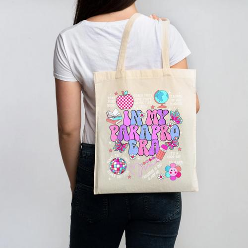 In My Parapro Era Paraprofessional First Day Back To School Canvas Tote Bag - Savourry