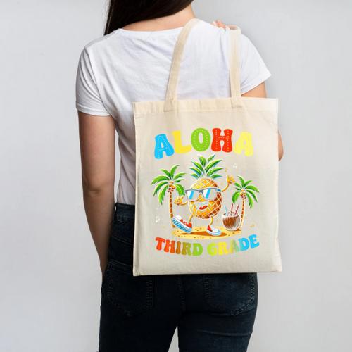Pinapple Beach Back To School Day Aloha Third Grade Canvas Tote Bag - Savourry