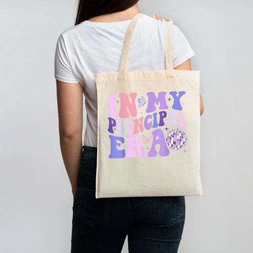 In My Principal Era Groovy School Headmaster Back To School Canvas Tote Bag - Savourry