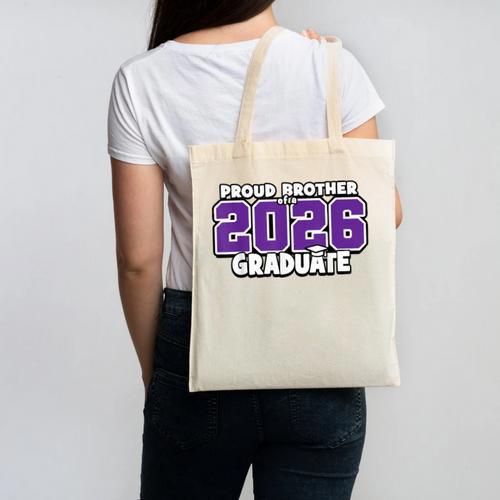 Proud Brother Of 2026 Graduate Matching Back To School P Canvas Tote Bag - Savourry