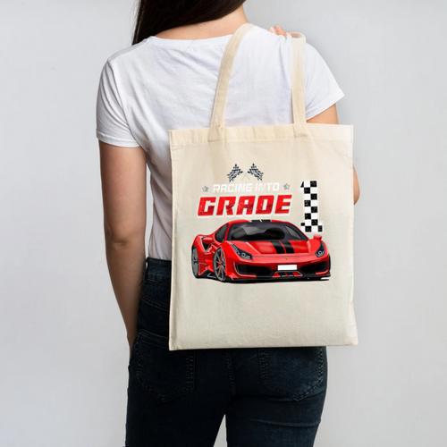 Racing Into 1st Grade Race Car Back To School Boys Canvas Tote Bag - Savourry
