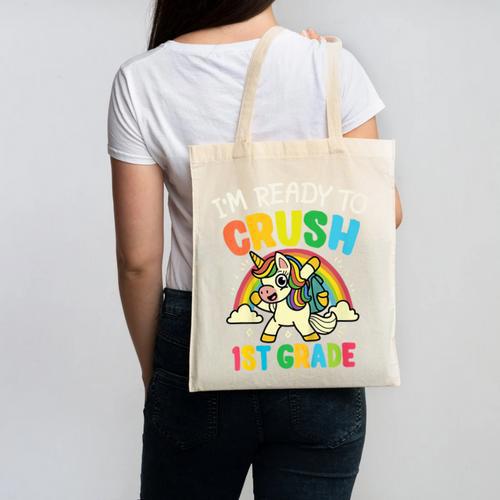 Ready For 1st Grade Unicorn First Day Back To School Student Canvas Tote Bag - Savourry