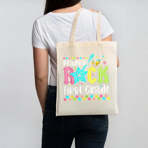 Ready To Rock First Grade Back To School 1st Grade Boys Kids Canvas Tote Bag - Savourry