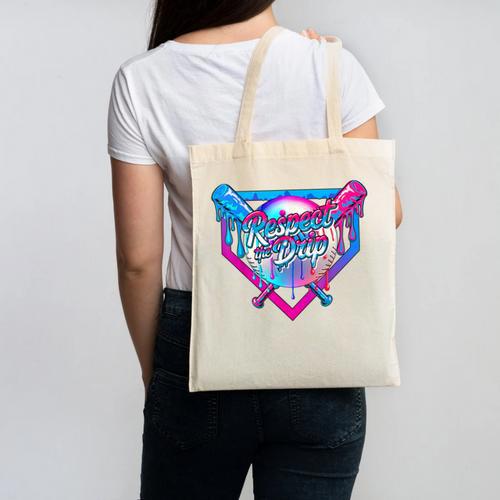 Respect The Drip Baseball Ice Cream For Kids Boys Youth Canvas Tote Bag - Sportilla
