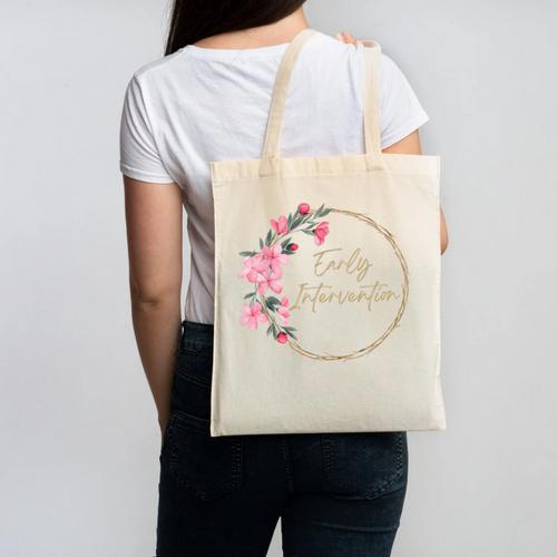 Retro Floral Early Intervention Specialist Back To School Canvas Tote Bag - Savourry