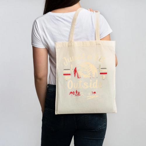 Retro Quote Just a Bit Outside Baseball Vintage Canvas Tote Bag - Sportilla