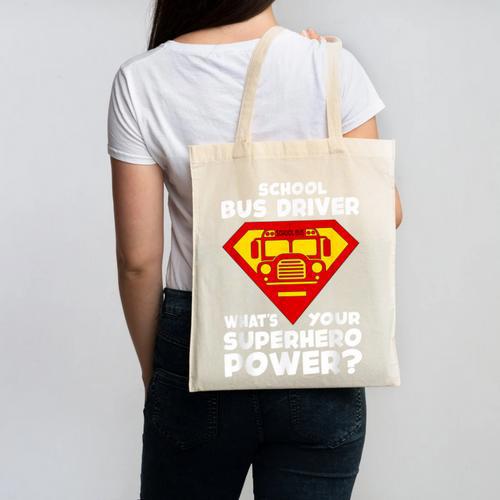 School Bus Driver Superhero Back To School Canvas Tote Bag - Savourry