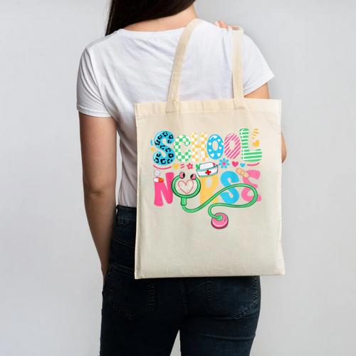School Nurse Colorful Costume Back To School Nursing Job Canvas Tote Bag - Savourry
