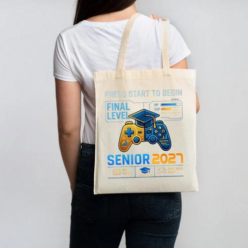 Senior Class Of 2027 Back To School Gamer Boys Senior 2027 Canvas Tote Bag - Savourry
