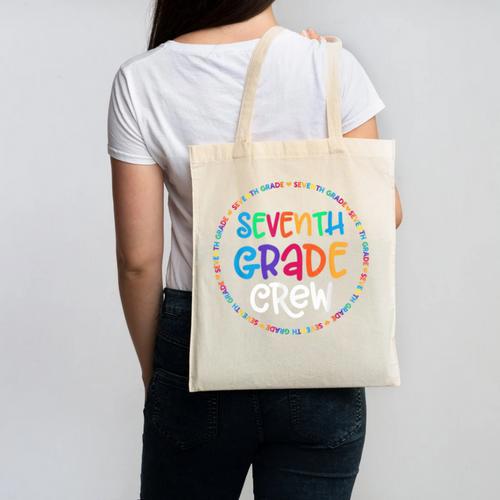 Seventh Grade Crew Back To School Matching Tee For 7th Grade Canvas Tote Bag - Savourry