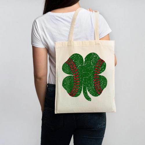 St Patricks Day Shamrock Baseball Saint Paddy's Canvas Tote Bag - Sportilla