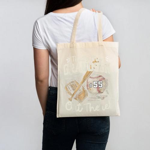 That's My Grandson Out There Jersey Number 55 Baseball Canvas Tote Bag - Sportilla