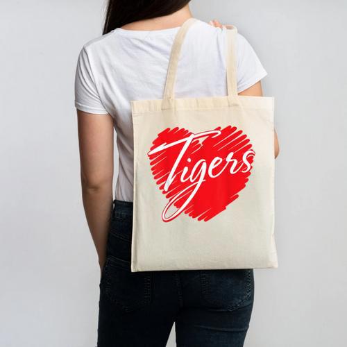 Tigers Heart Back To School Spirit R Canvas Tote Bag - Savourry