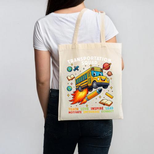 Transportation Squad School Bus Driver Back To School Canvas Tote Bag - Savourry