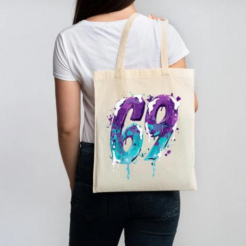 Vintage Baseball 69 Number Canvas Tote Bag - Sportilla