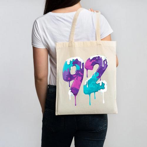 Vintage Baseball 92 Number Canvas Tote Bag - Sportilla