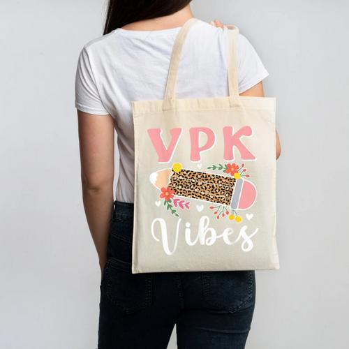 VPK Vibes First Day Of VPK Back To School Canvas Tote Bag - Savourry