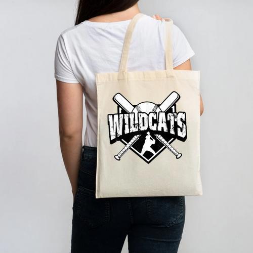 Wildcats Baseball Back To School Spirit Canvas Tote Bag - Savourry