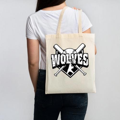 Wolves Baseball Back To School Spirit Canvas Tote Bag - Savourry